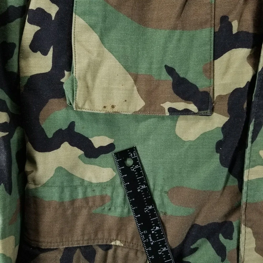 US Army Jacket Mens M Green‎ M65 Cold Weather Field Coat Woodland Camoflauge